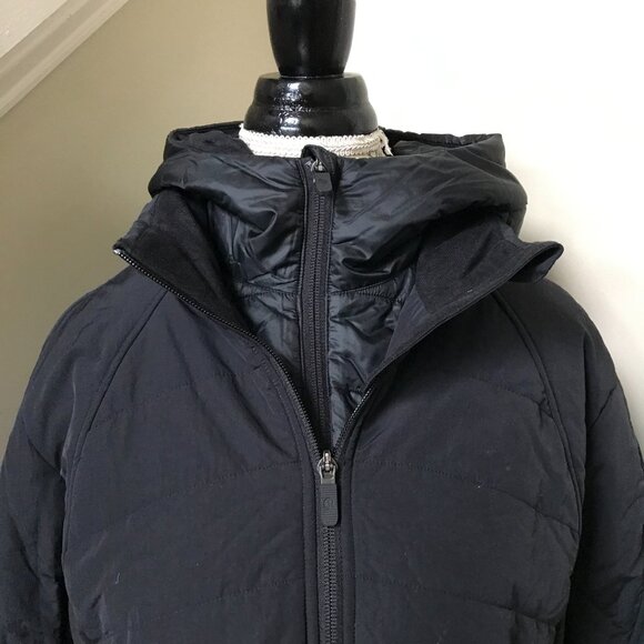 Lululemon Another Mile Full Zip Jacket Womens 14 Black Hooded Water Repellent - Picture 5 of 12
